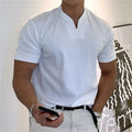 Camiseta deportiva de algodón para hombre con cuello en V