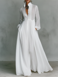 MAXIAM | Vestido Maxi Camisero Blanco