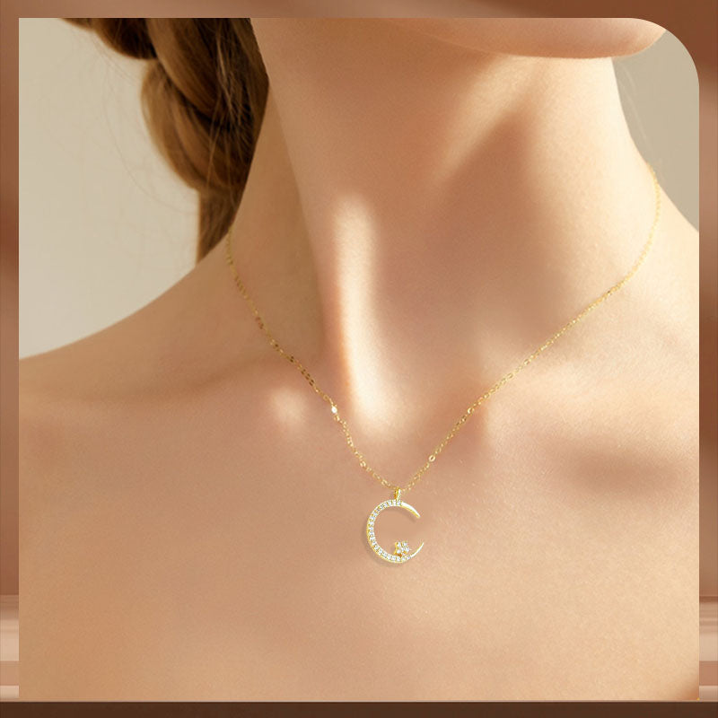 Collar brillante de Luna y Estrellas