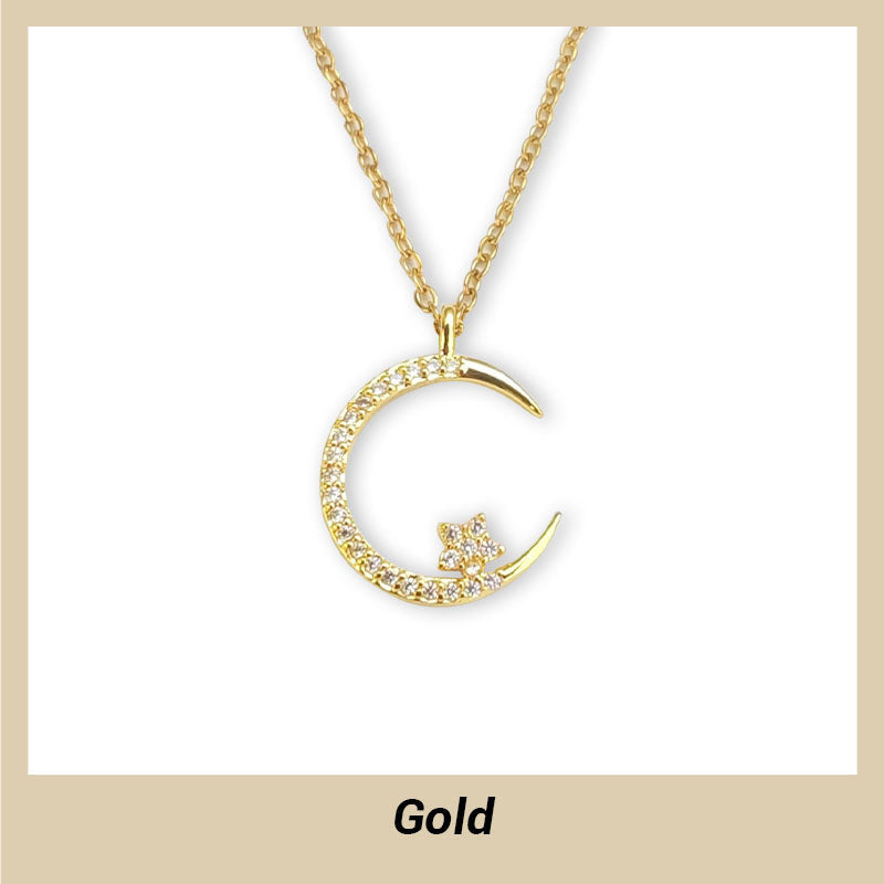 Collar brillante de Luna y Estrellas