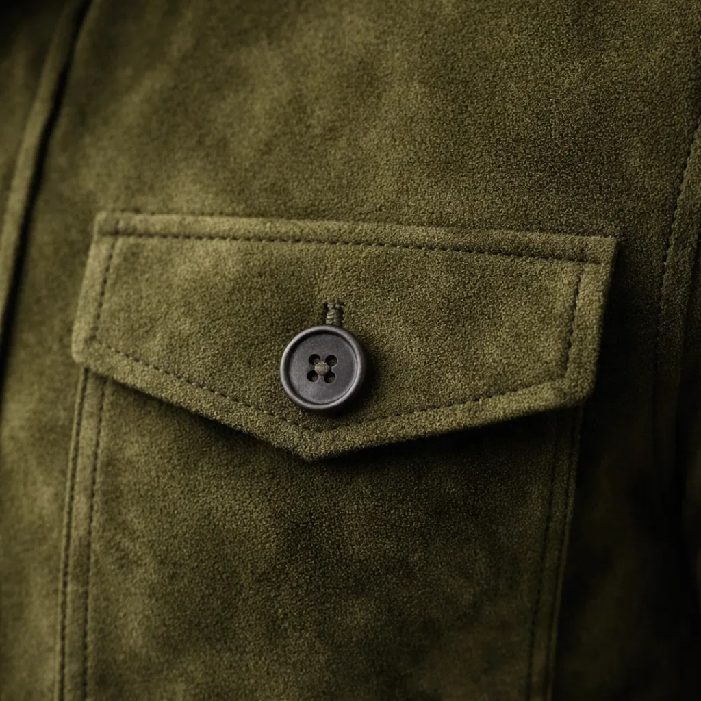 KAEL | Chaqueta Ante Verde Militar