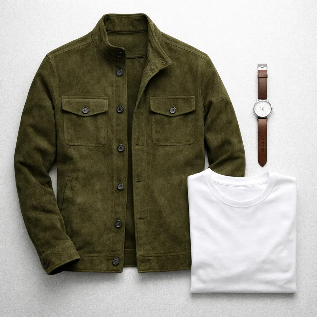 KAEL | Chaqueta Ante Verde Militar