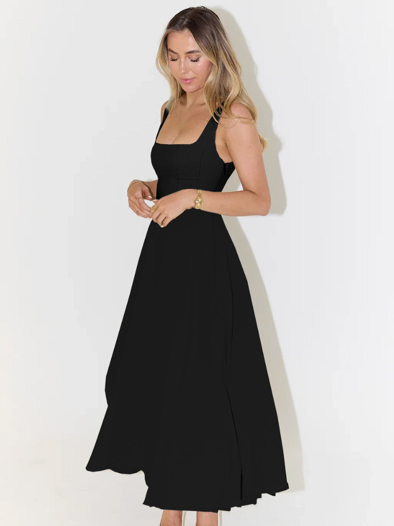 NEREA|  Vestido Midi Escote Cuadrado