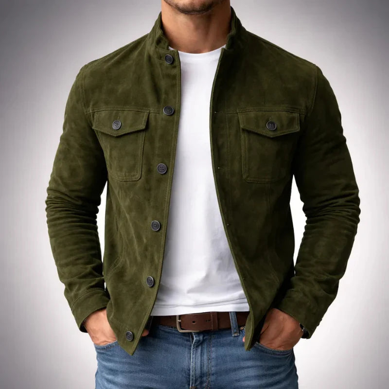 KAEL | Chaqueta Ante Verde Militar