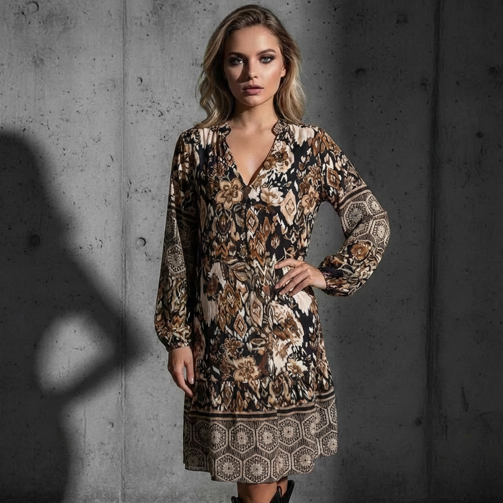 CALA | Vestido Estampado Escote en V