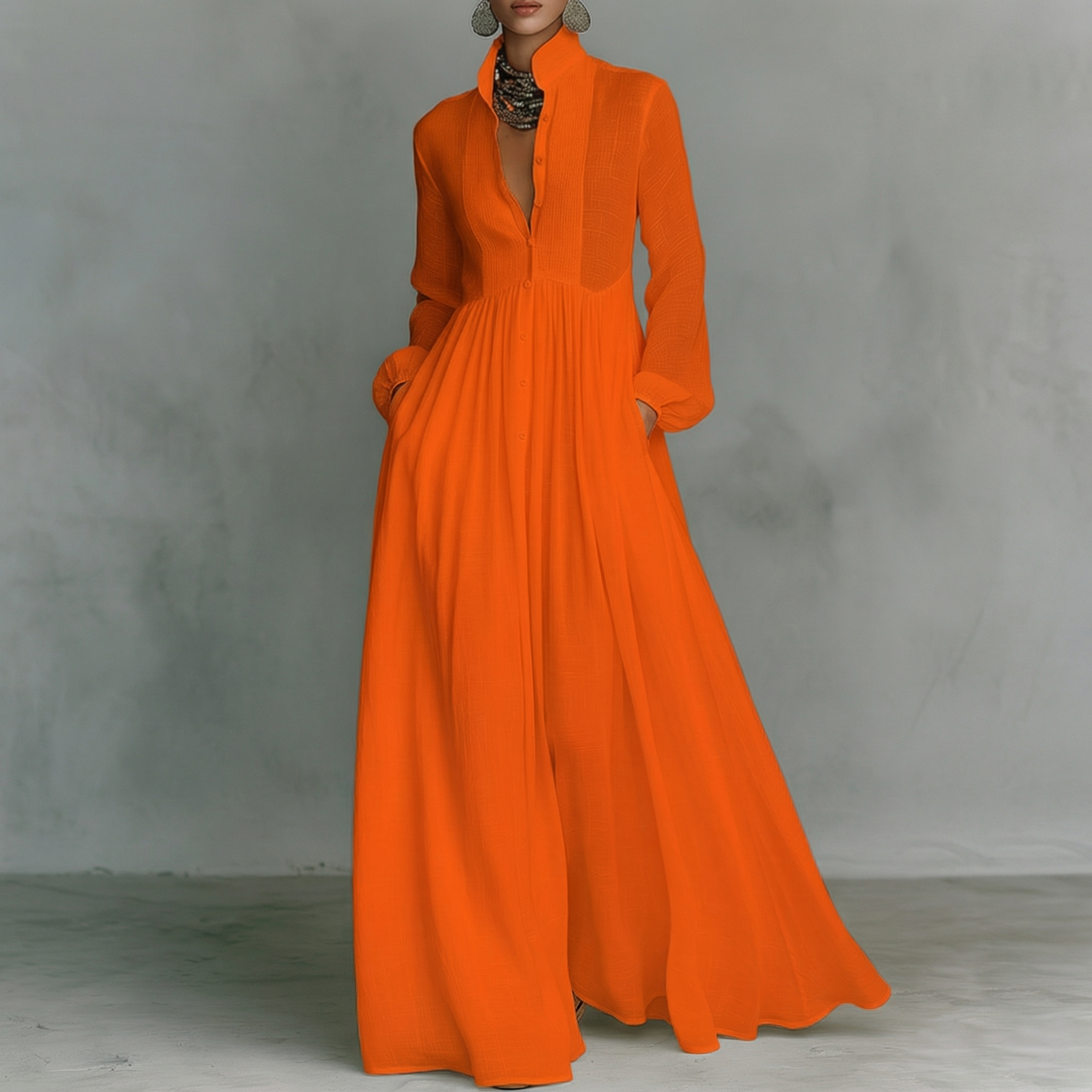 MAXIAM | Vestido Maxi Camisero Blanco