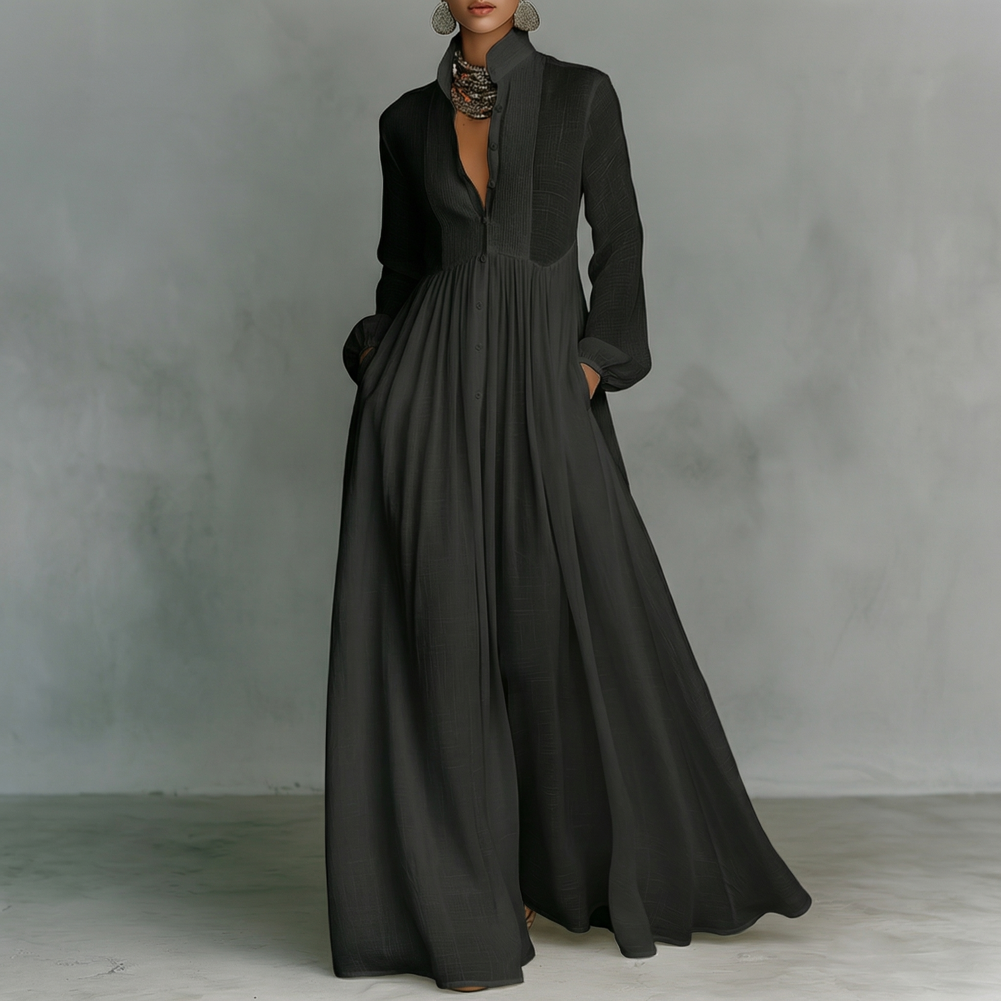 MAXIAM | Vestido Maxi Camisero Blanco