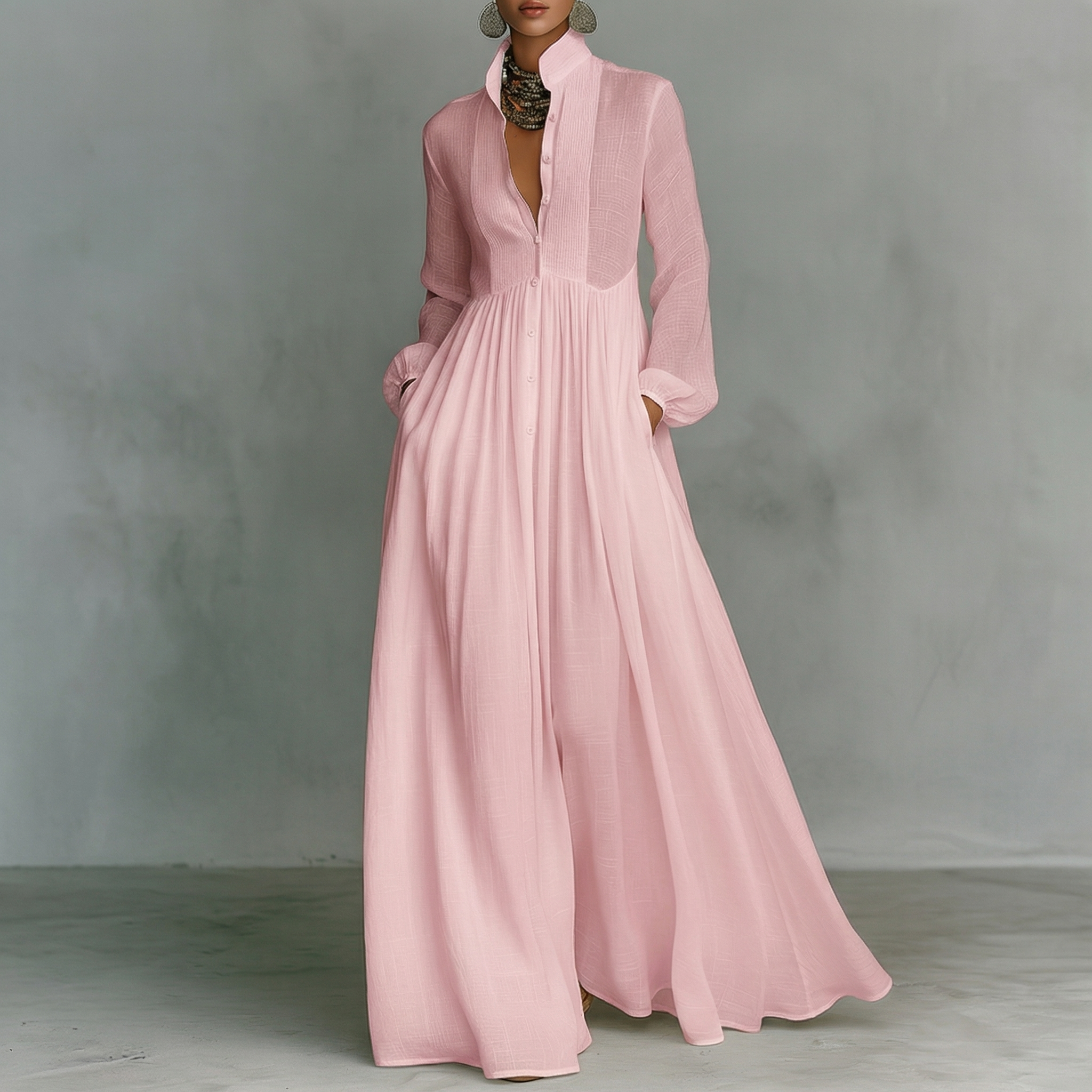 MAXIAM | Vestido Maxi Camisero Blanco