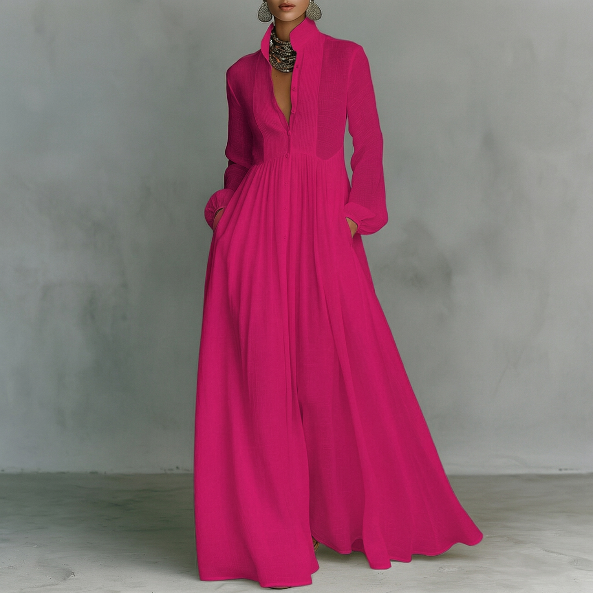 MAXIAM | Vestido Maxi Camisero Blanco