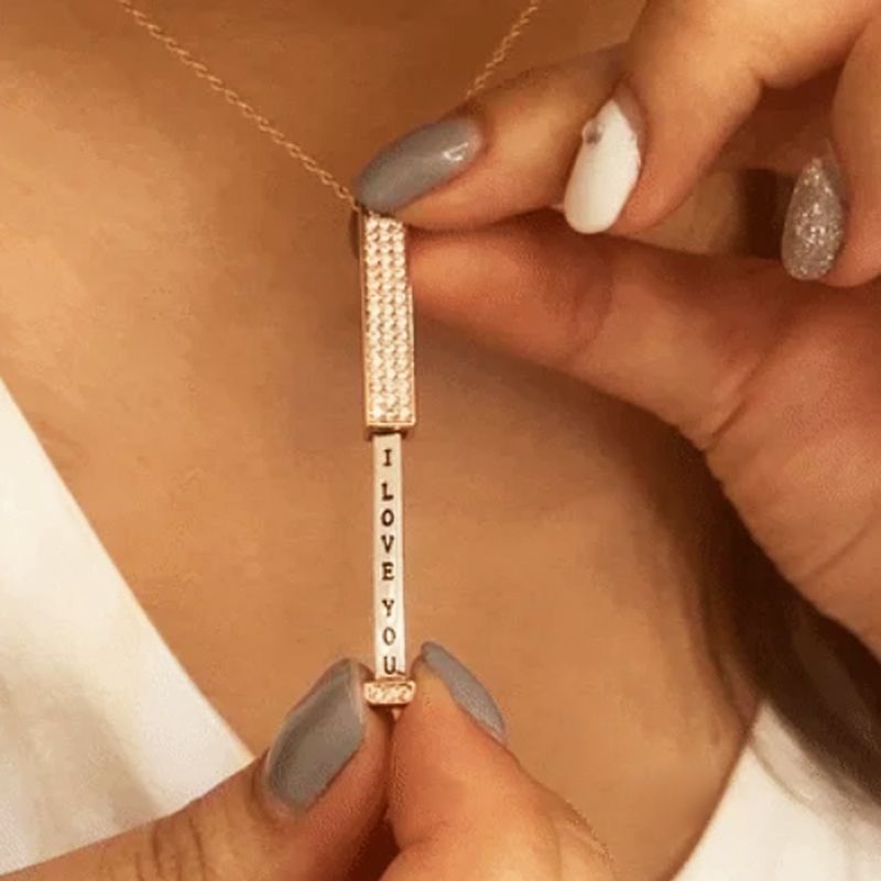collar " i love you " mensaje oculto