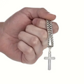 Collar para hombre con colgante de cruz en acero inoxidable