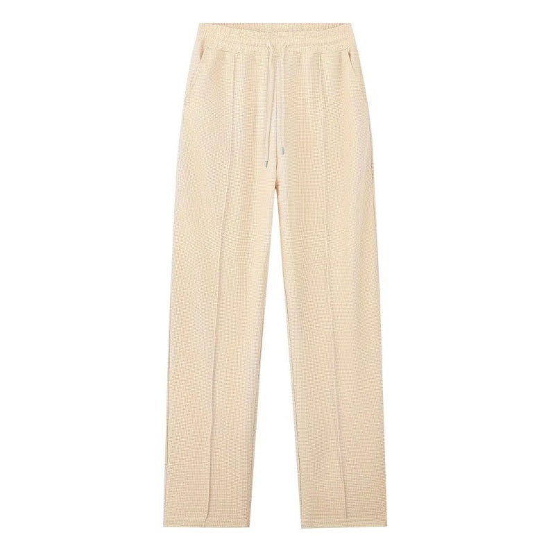 Sudadera de punto waffle y pantalón de pierna recta