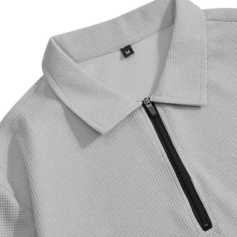 Sudadera de punto waffle y pantalón de pierna recta