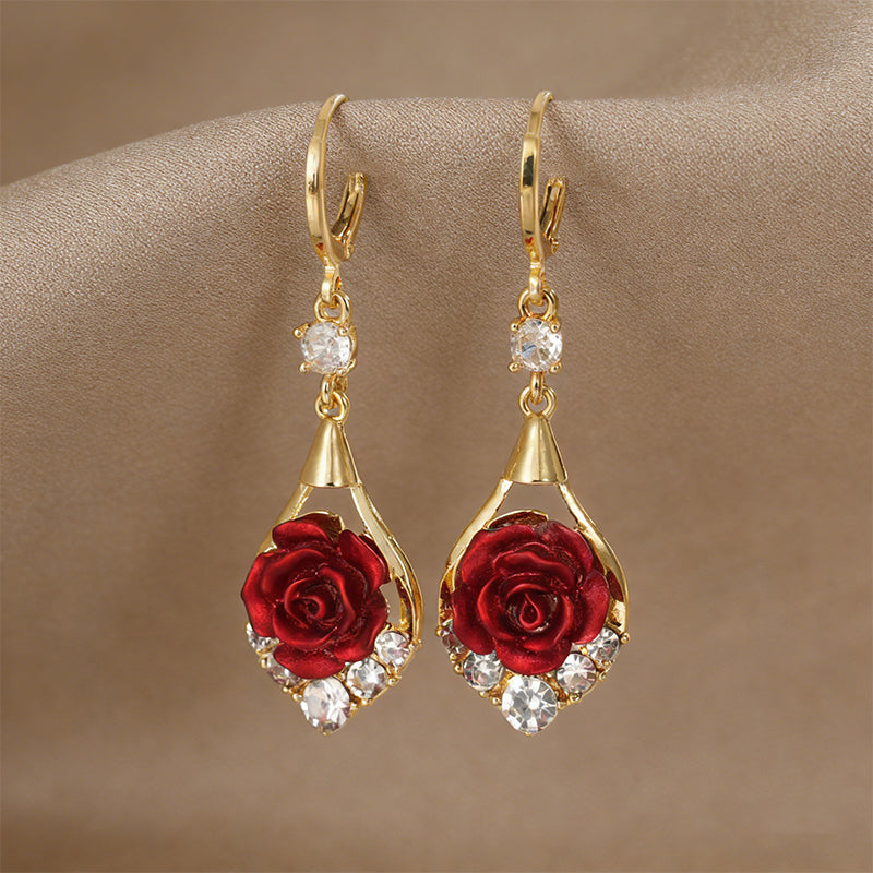 pendientes de rosas