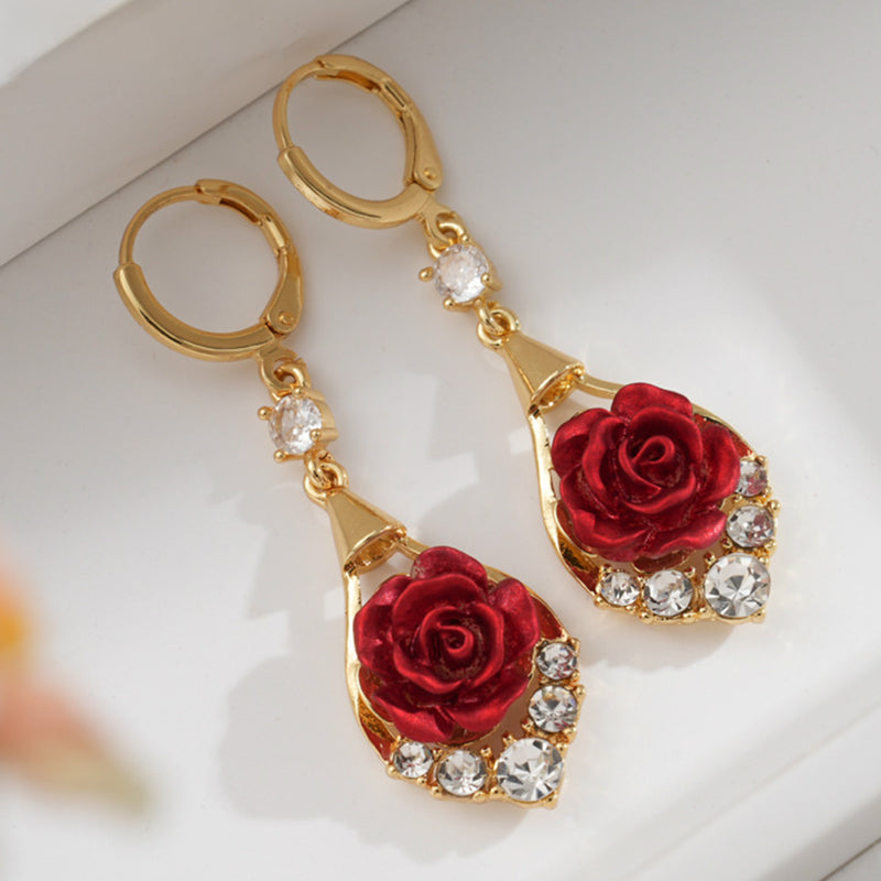 pendientes de rosas